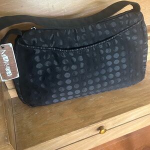 NWT Maruca Design Boho Shoulder Bag Black Textured Fabric Handmade in Boulder
